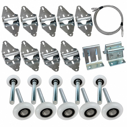 Garage Door Roller/Hinge/Top Bracket/Wire Rope Replacement Kit