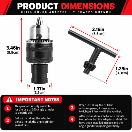 5/8"-11 Angle Grinder Drill Chuck Adapter