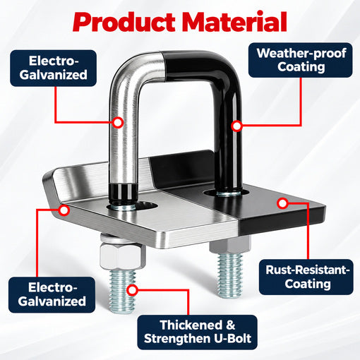 2'' Anti-Rattle Hitch Clamp & 5/8" Receiver Pin Lock & Silencer Pad