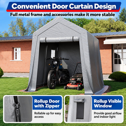6x8x7 FT Tractor/Mower Heavy-Duty Portable Outdoor Storage Shed Tent