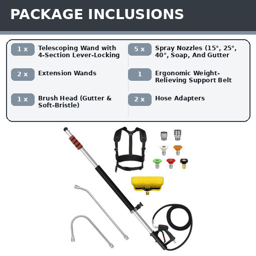 24FT Pressure Washer Telescoping Wand Kit