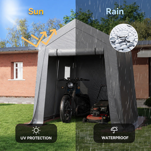 6x8x7 FT Tractor/Mower Heavy-Duty Portable Outdoor Storage Shed Tent
