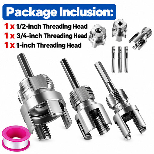 3PCS Dual-Function PVC Pipe Threading Tool