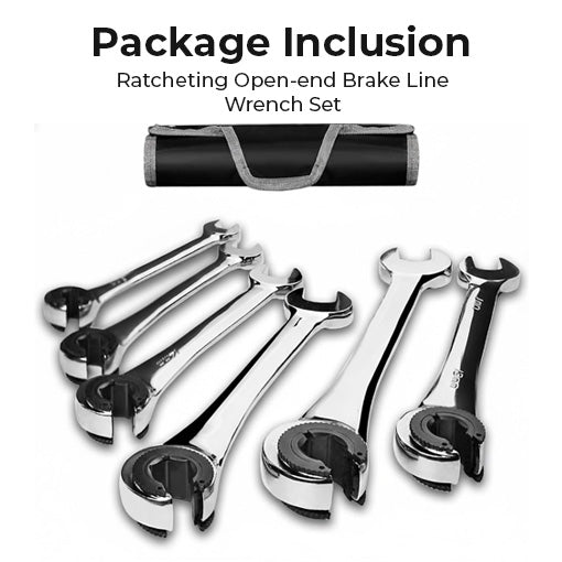 Ratcheting Open-end Brake Line Wrench Set