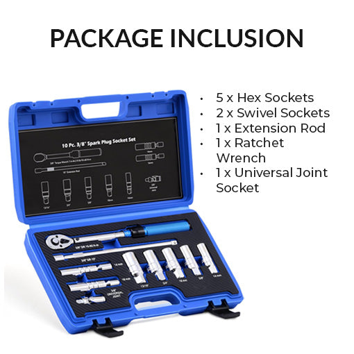 Magnetic Swivel Spark Plug Socket Set with Torque Wrench