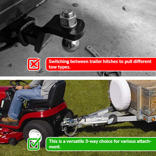 3-Way Hitch Plate with Tow Ball