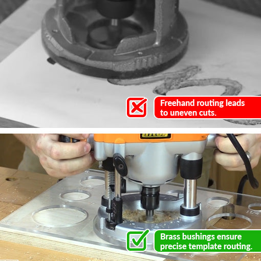 Brass Router Template Bushing Guide Set