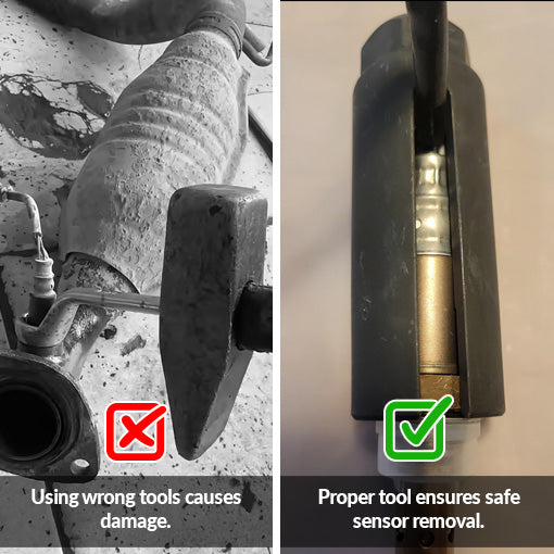 Oxygen Sensor Socket with Side Wire Cutout