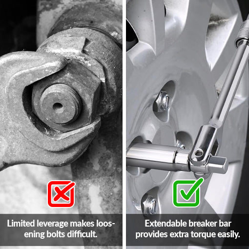 Dual Head 5-Gear Extendable Breaker Bar