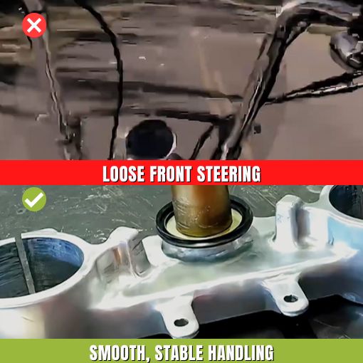 Steering Drag Neck Stem Post Bearing, Race & Seal Replacement Kit for Harley