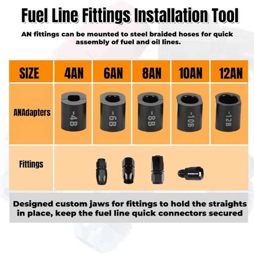 4-16AN Fuel Line Fittings Installation Tool Kit