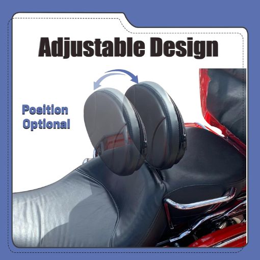 Adjustable Plug-in Driver Rider Backrest Kit for Harley