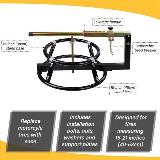 16"-21" Portable Tire Changing Stand and Bead Breaker