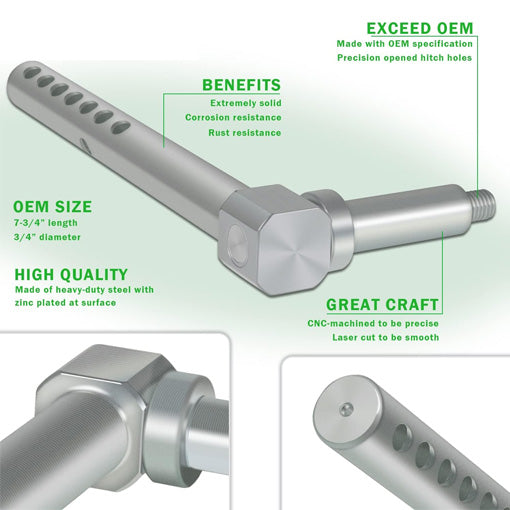 Front and Rear Mower Deck Gage Wheel Arm
