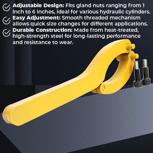 Adjustable Hydraulic Cylinder Gland Nut Wrench