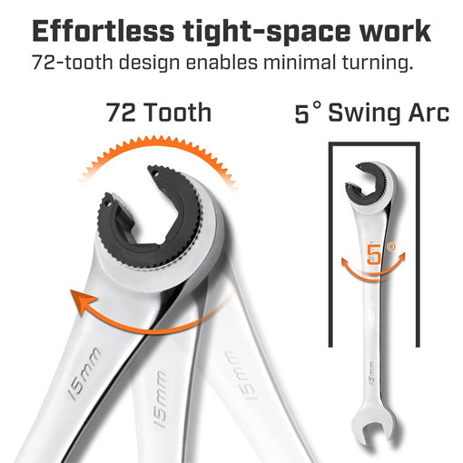 Ratcheting Open-end Brake Line Wrench Set