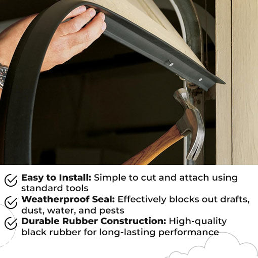 Garage Door Bottom Rubber Seal Set (with Nails)