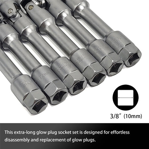 Universal Joint Extra Long Glow Plug Socket Set