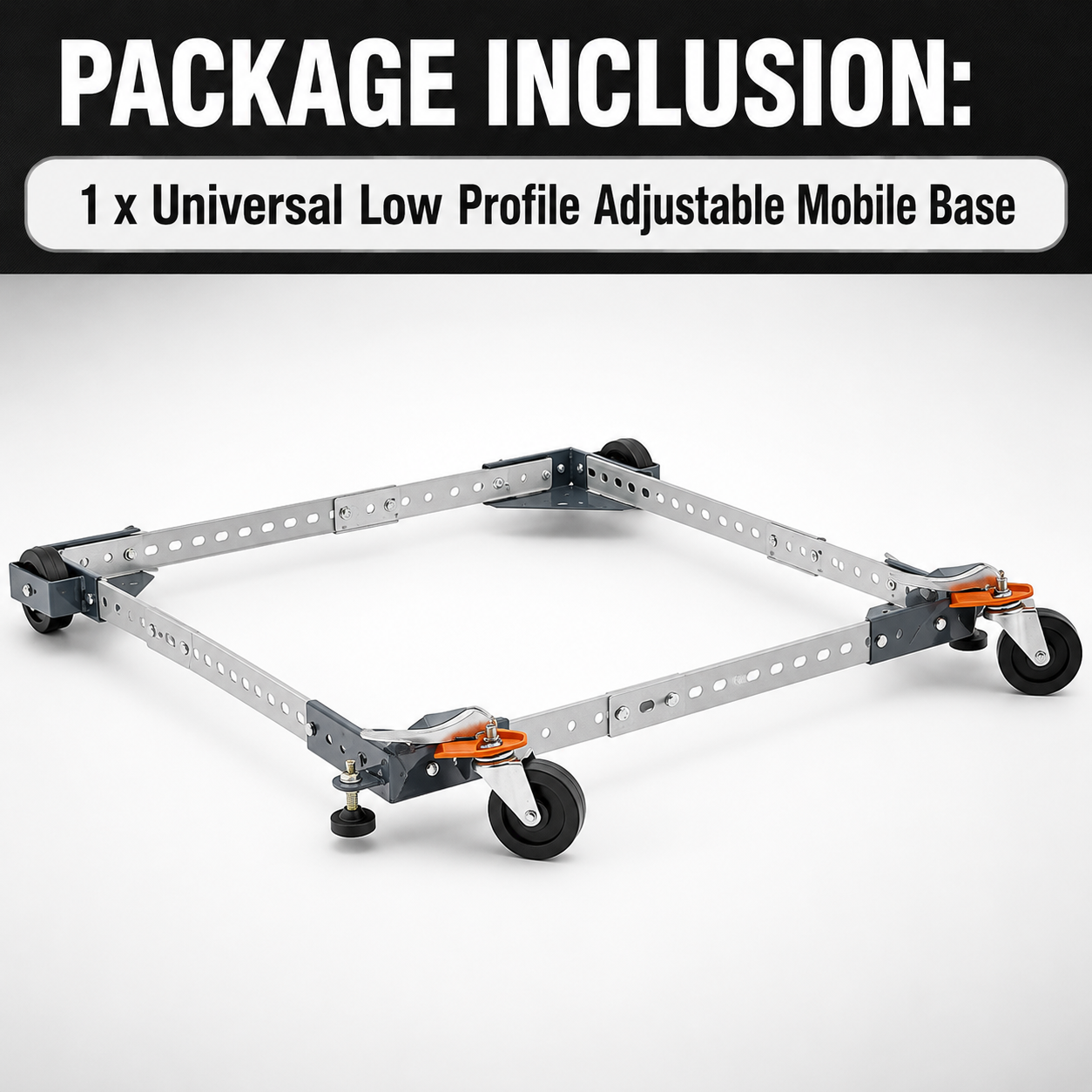 Universal Low Profile Adjustable Mobile Base