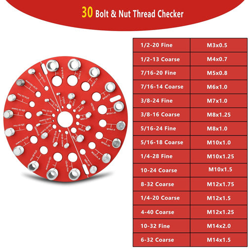 30 Portable Nut and Bolt Thread Checker