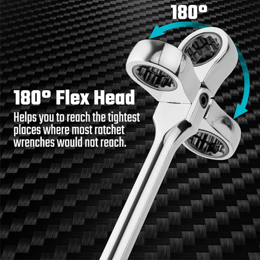 Extra Long Flex Head Ratchet Wrench