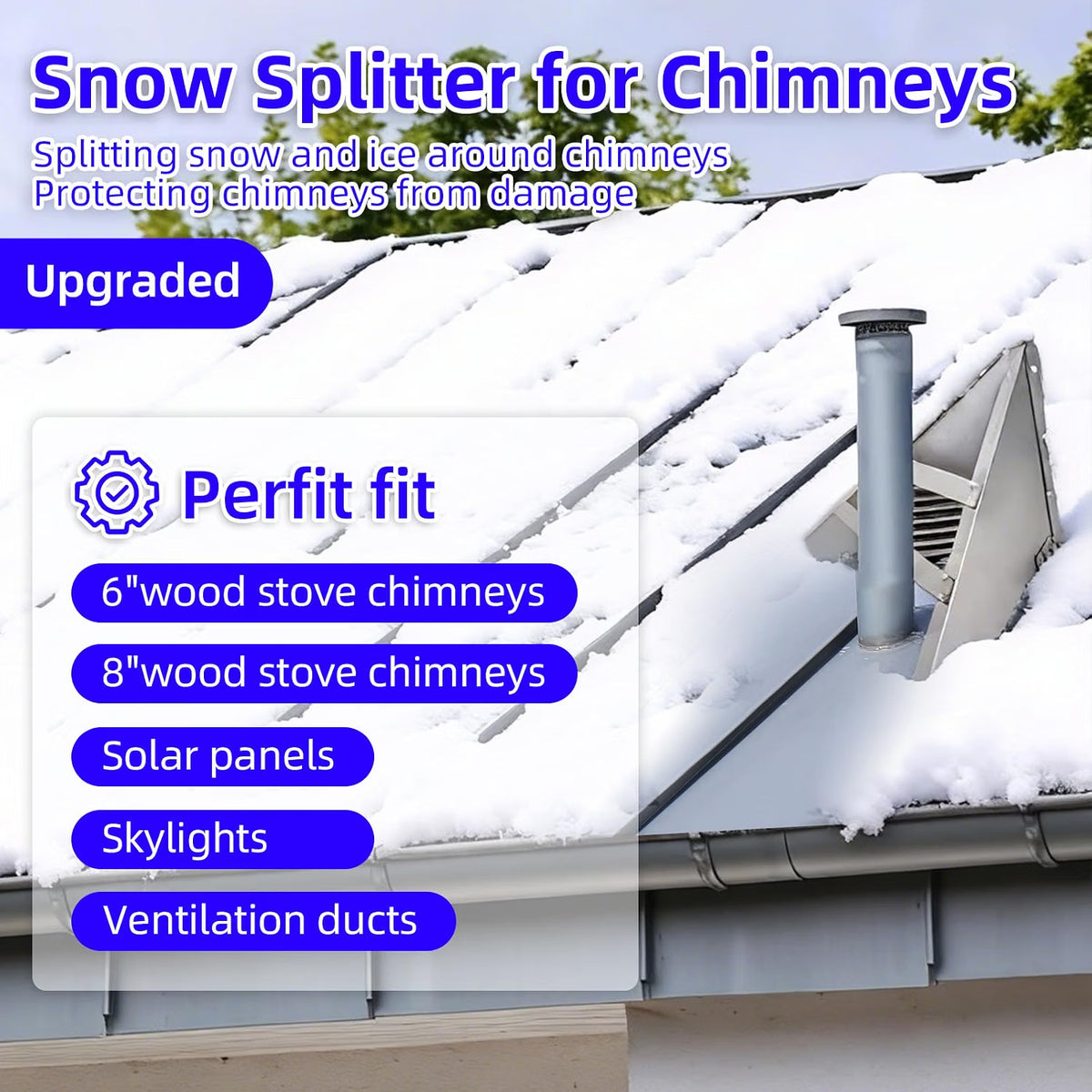 Roof Chimney Snow Splitter