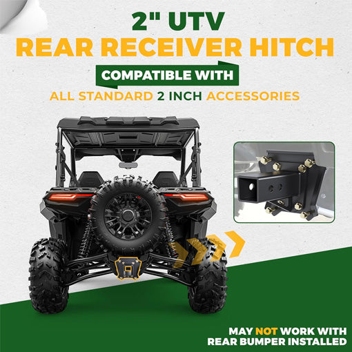 Bolt-On Bumper Tow 2“ UTV Rear Hitch Receiver