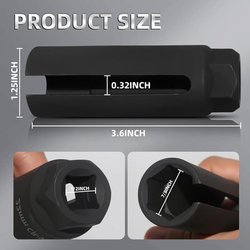Oxygen Sensor Socket with Side Wire Cutout