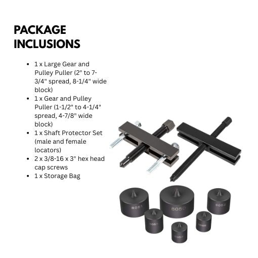Large Gear, Pulley Puller, and Shaft Protector Set