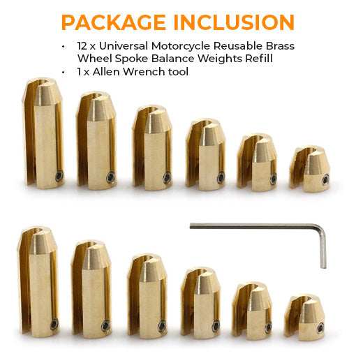Universal Motorcycle Reusable Brass Wheel Spoke Balance Weights Refill