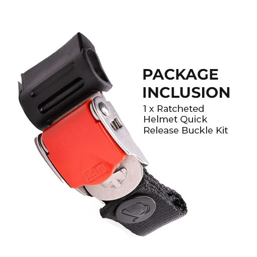 Ratcheted Helmet Quick Release Buckle Kit