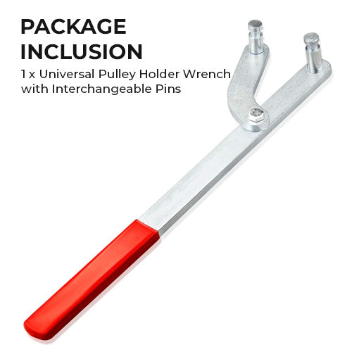 Universal Pulley Holder Wrench with Interchangeable Pins