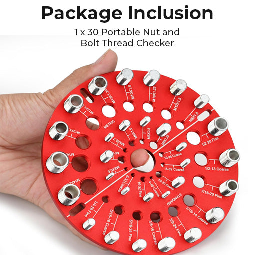 30 Portable Nut and Bolt Thread Checker