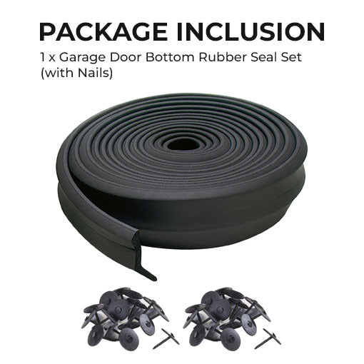 Garage Door Bottom Rubber Seal Set (with Nails)