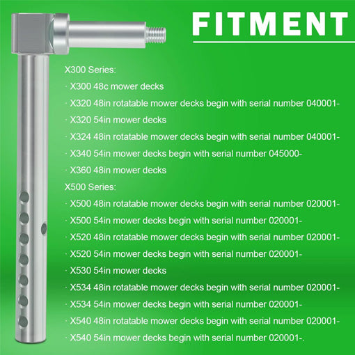 Front and Rear Mower Deck Gage Wheel Arm