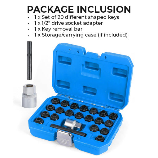 Anti-Theft Wheel Locking Bolt Nut Key Kit