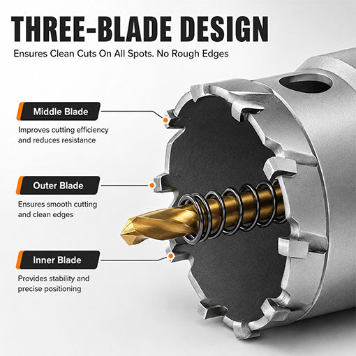 12-Piece Carbide Hole Saw Kit 5/8" - 2-1/8"