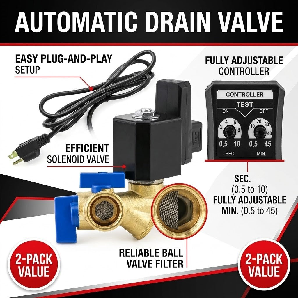 2-Pack Automatic Electronic Drain Valve Kit