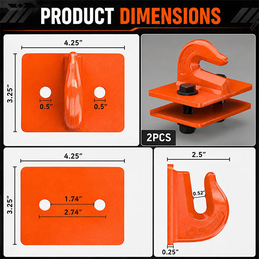 Heavy Duty 3/8" Tractor Bucket Grab Hooks
