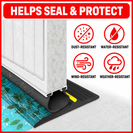 10 FT Universal Garage Door Bottom Threshold Seal Rubber Strip with Adhesives