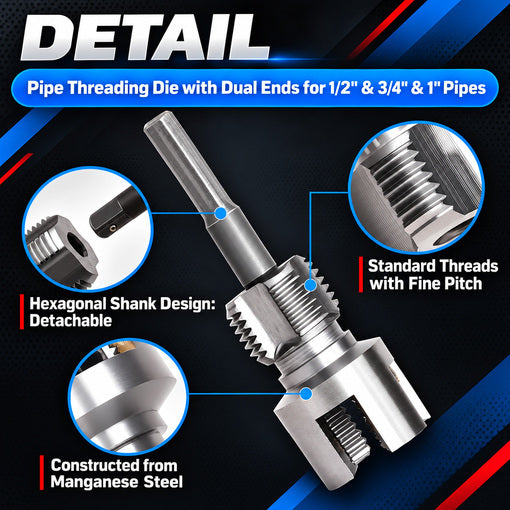 3PCS Dual-Function PVC Pipe Threading Tool