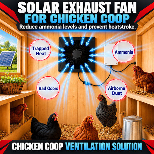 25W Solar-Powered Ventilation Fan Kit with 4000mAh Battery Backup