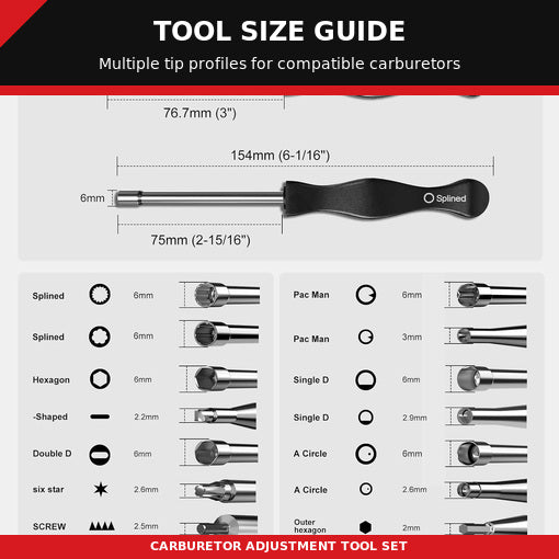 14PCS Carburetor Adjustment Tool with Cleaning Kit