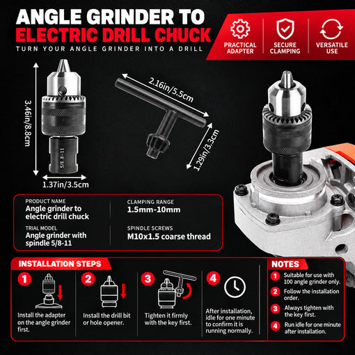5/8"-11 Angle Grinder Drill Chuck Adapter
