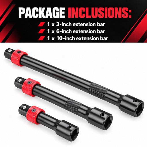 1/2" Drive Quick Release Locking Impact Socket Extension Set
