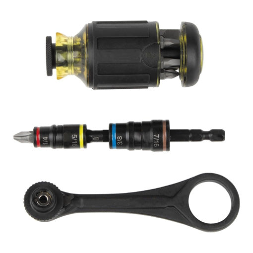 Compact Tight-Space Ratchet & Multi-Bit Tool Set