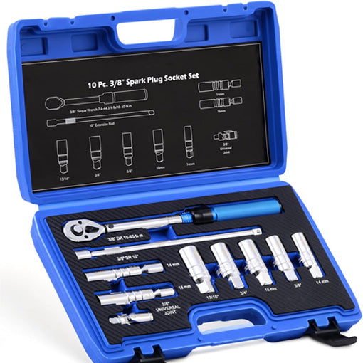 Magnetic Swivel Spark Plug Socket Set with Torque Wrench