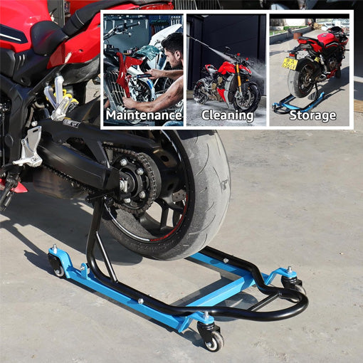 Motorcycle Rear Lift Stand with 4 Movable Wheels