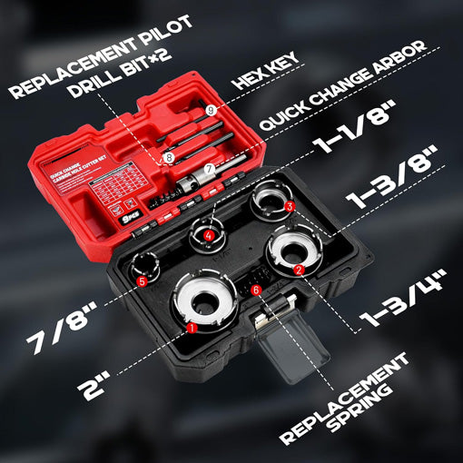 9-Piece Quick Change Carbide Hole Saw Kit