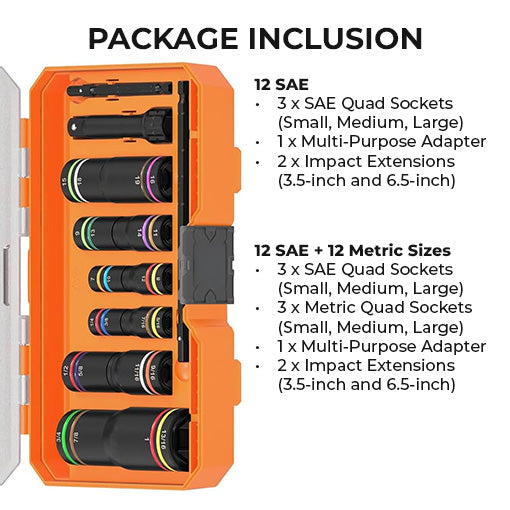 Heavy Duty Quad Socket Impact Flip Socket Set